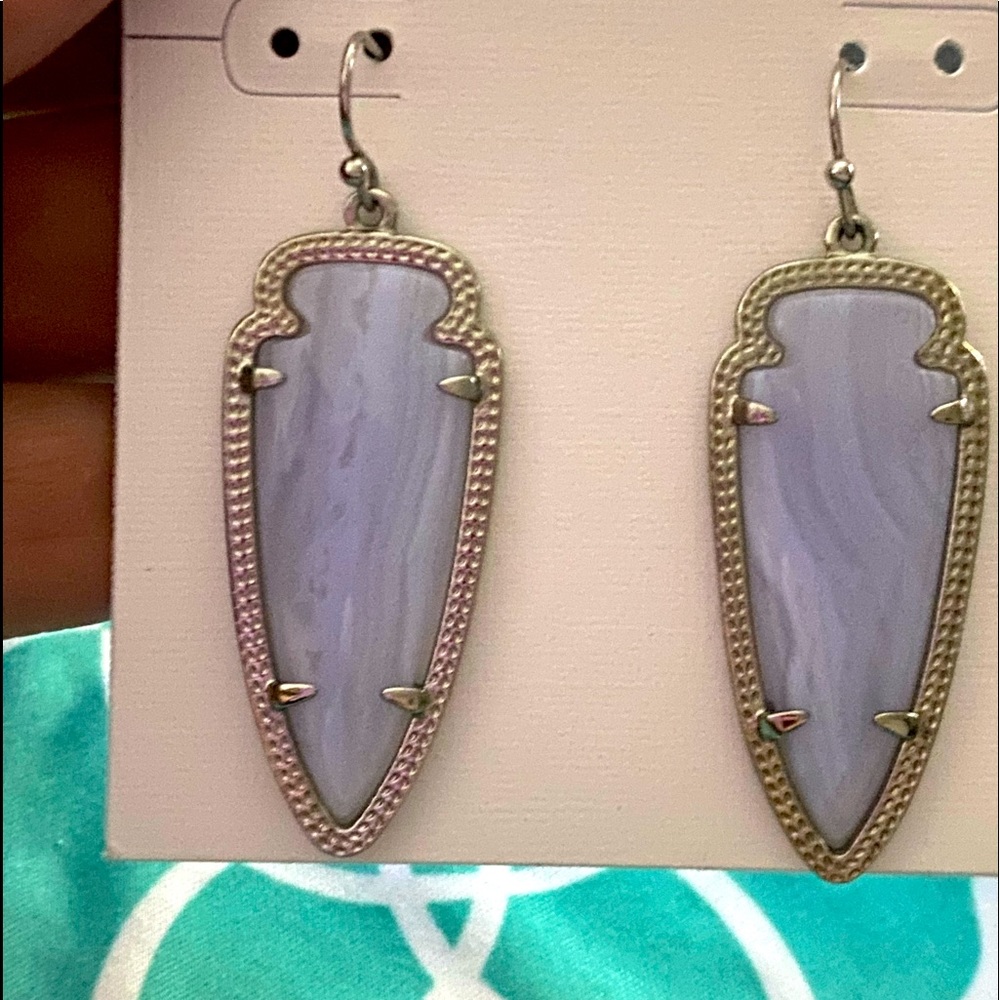 Kendra Scott blue agate sky earrings